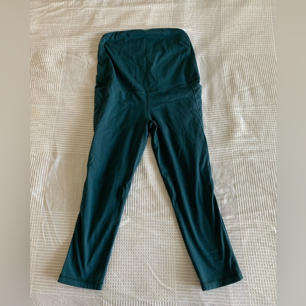 Turquoise maternity capri leggings